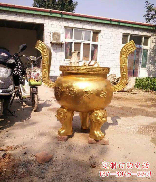 太原招财进宝香炉寺庙铜雕