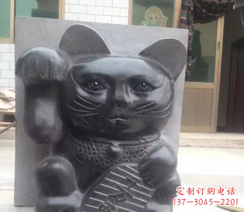 太原招财猫石雕卡通动物雕塑