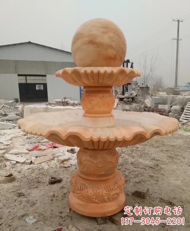 太原招财双层风水球石雕