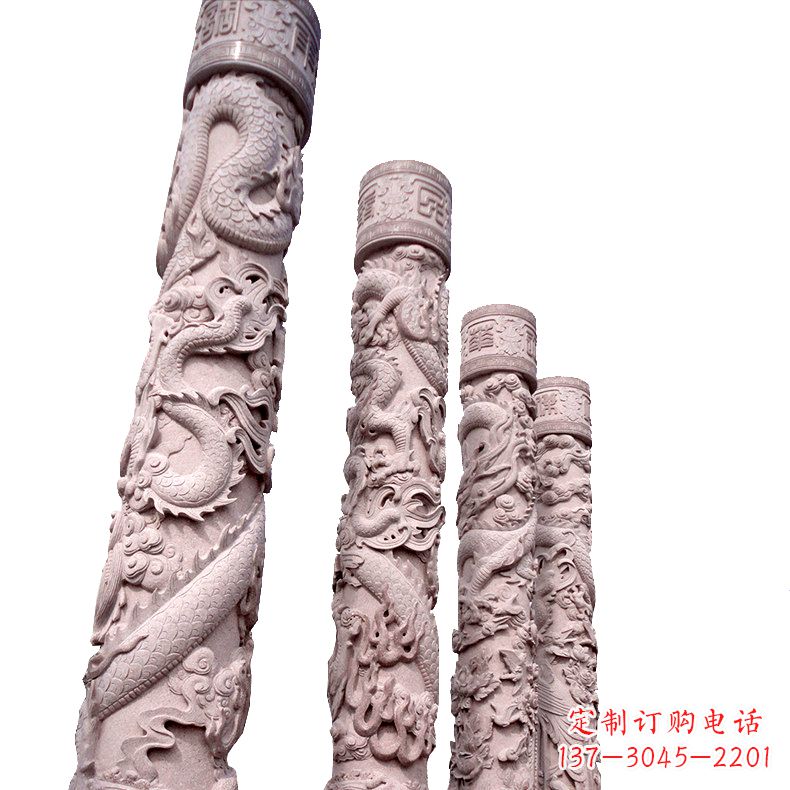 太原中国传统龙柱石雕