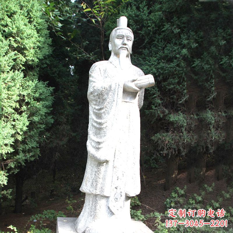 太原中国古代著名帝王汉文帝刘恒汉白玉石雕塑像