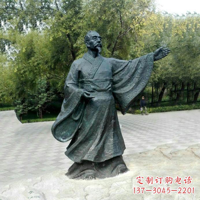 太原中国历史名人战国时期儒家学派的代表人物荀子铜雕像