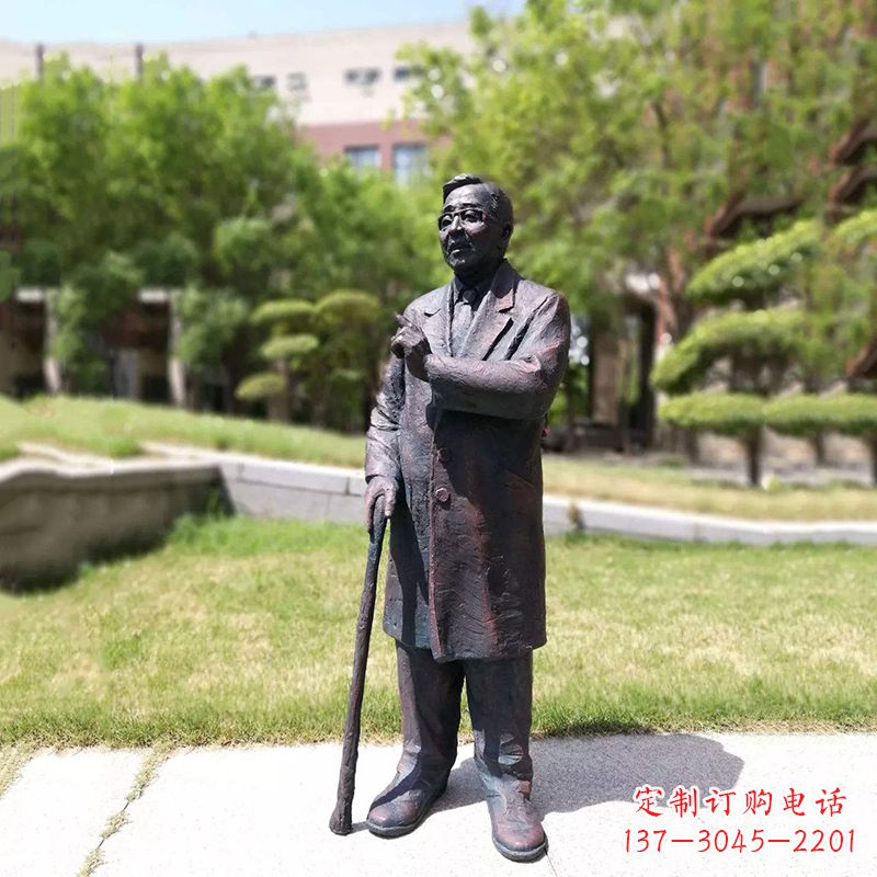 太原中国名人著名数学家华罗庚铜雕像