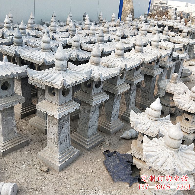 太原中式青石灯笼雕塑