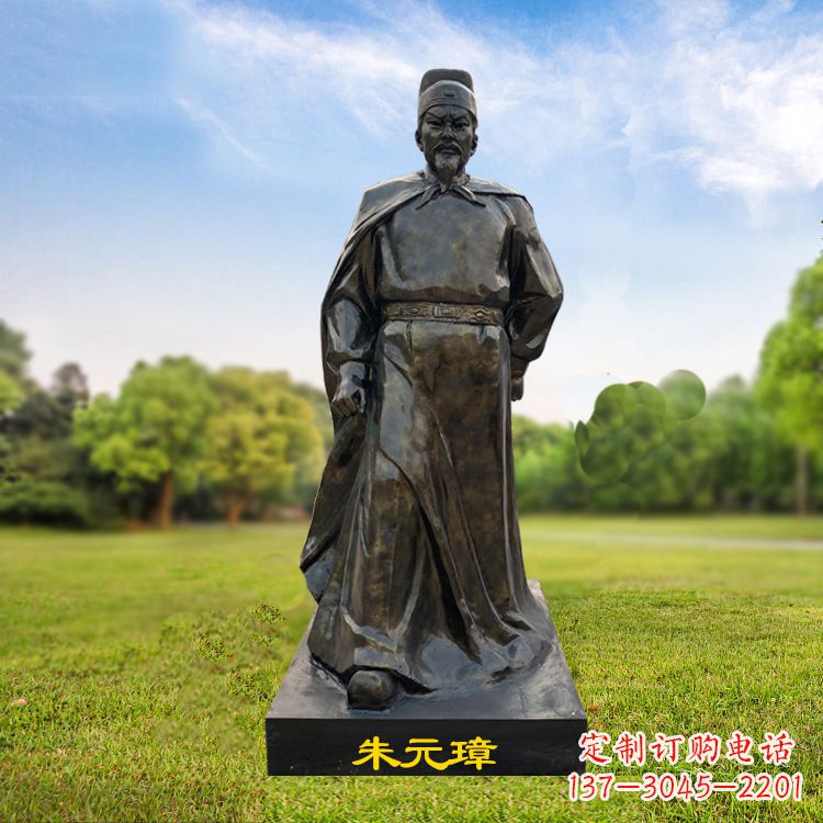 太原朱元璋玻璃钢仿铜雕塑