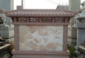 太原园林景观松鹤石浮雕影壁