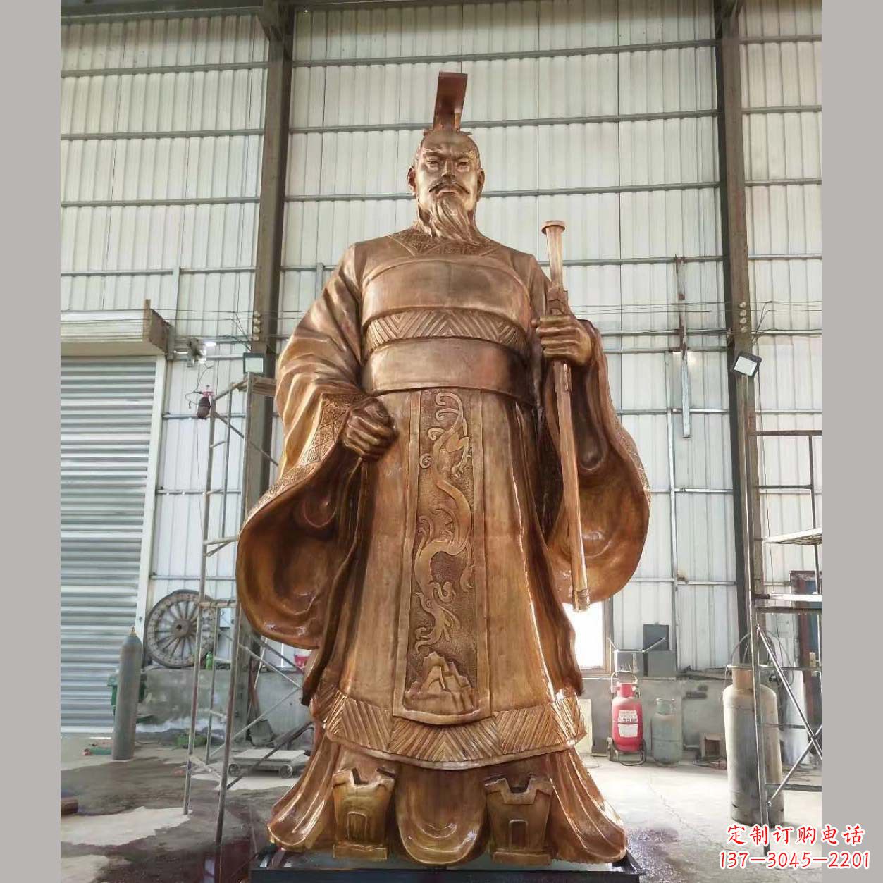 太原铸铜汉武帝雕塑