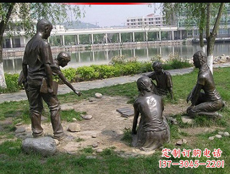 太原铸铜老师和学生雕塑