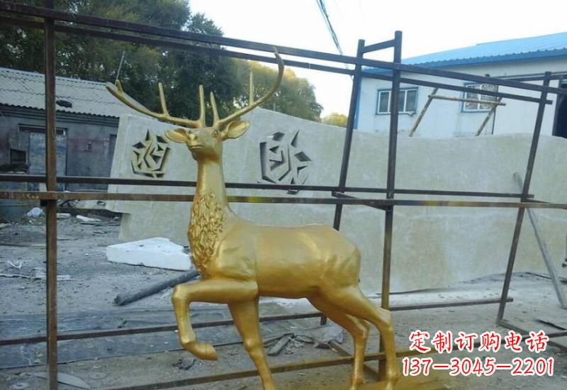 太原铸铜梅花鹿雕塑