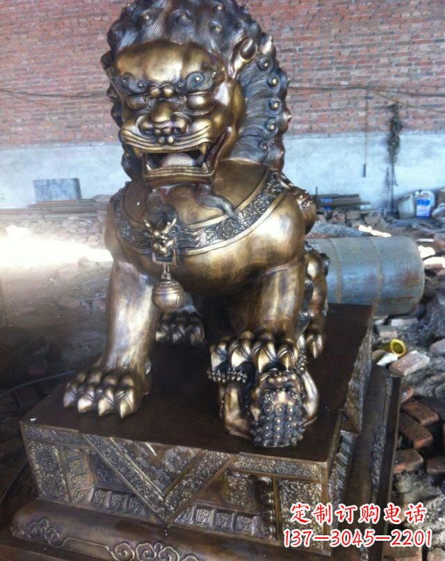太原铸铜母子狮子雕塑