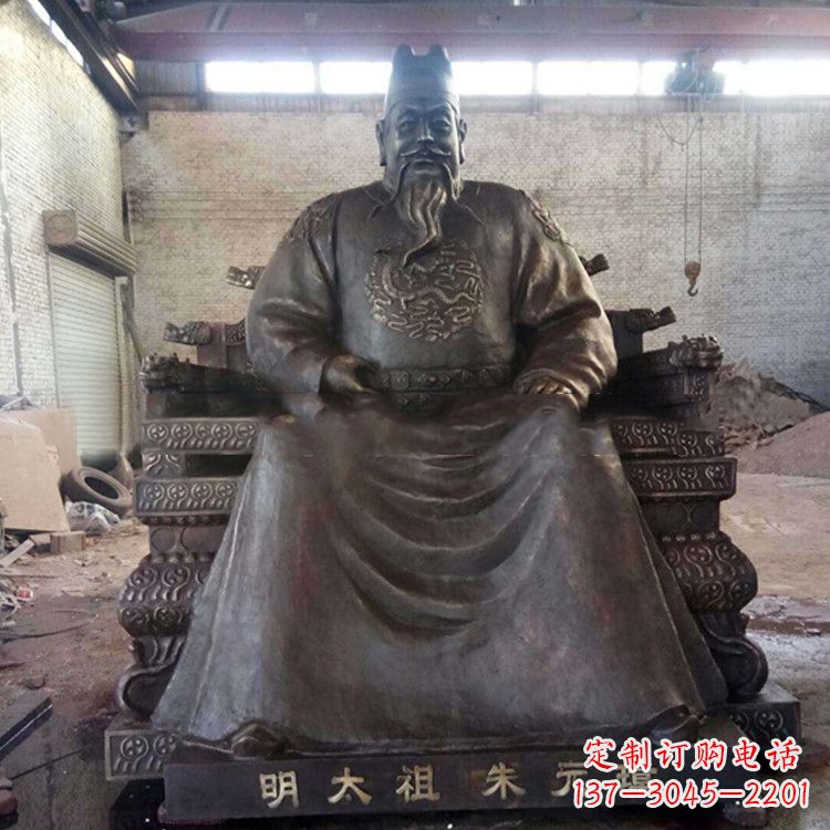 太原铸铜明太祖雕塑