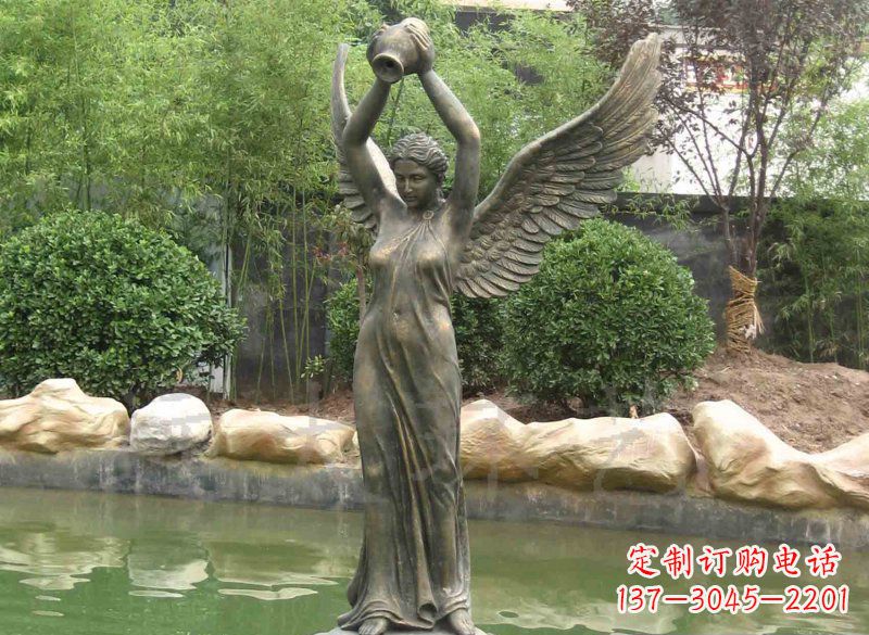 太原铸铜欧式人物喷泉雕塑