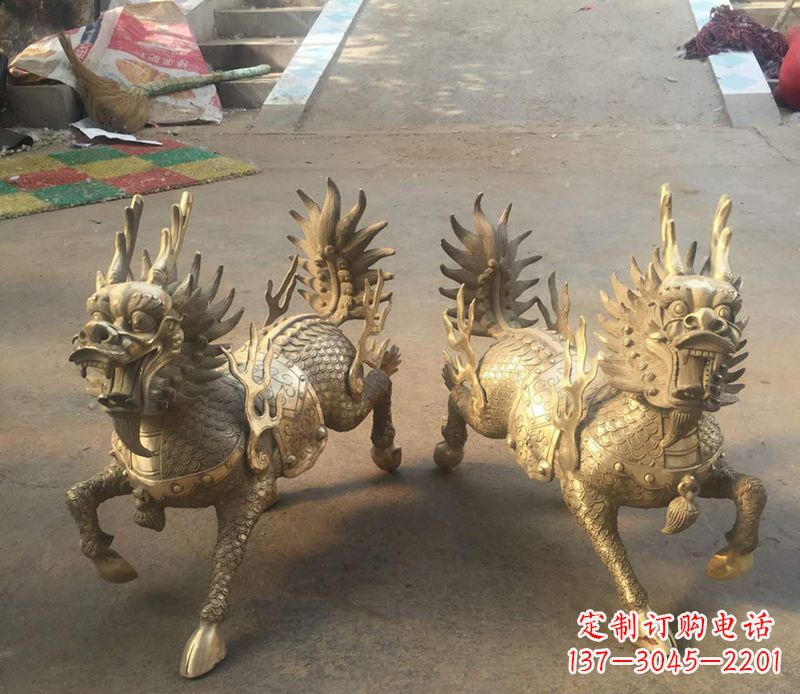 太原铸铜麒麟雕塑 (2)
