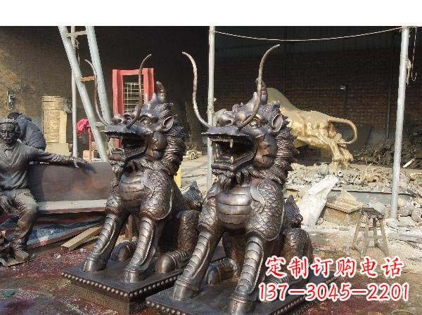 太原铸铜麒麟雕塑2221