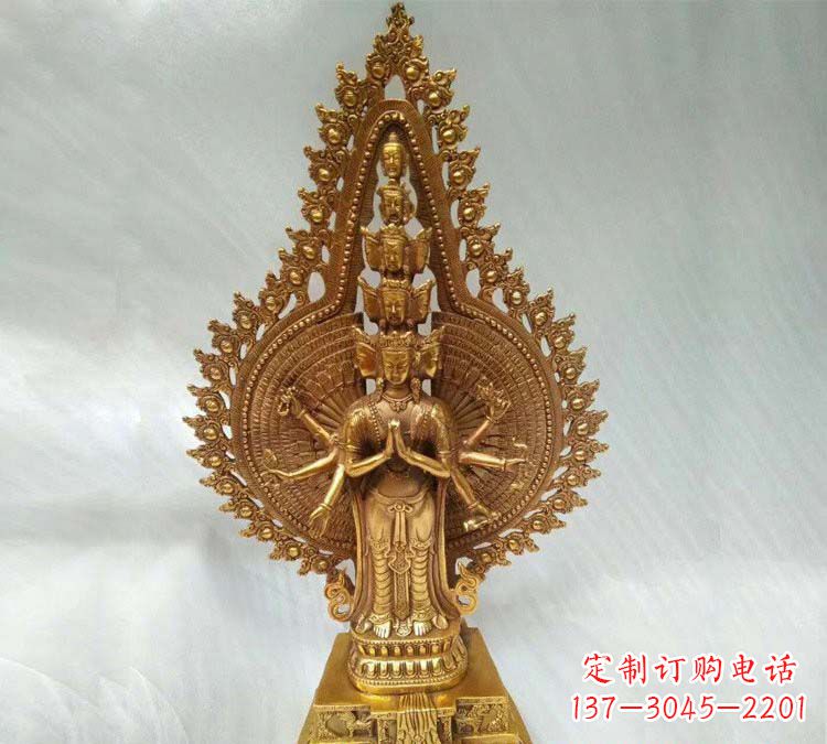 太原铸铜千手观音寺庙佛像