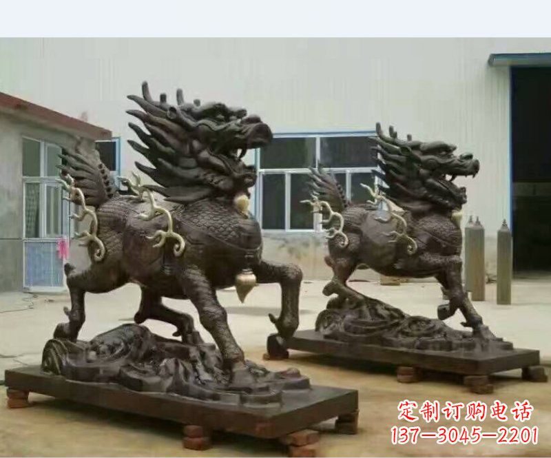 太原铸铜企业麒麟雕塑