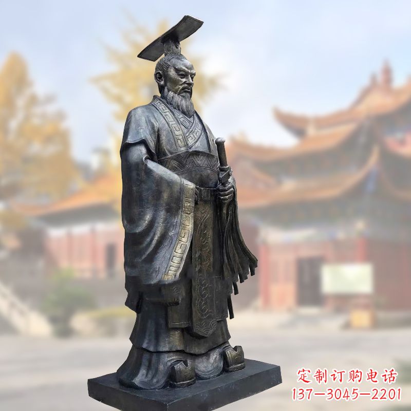 太原铸铜秦始皇铜雕塑像
