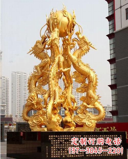 太原铸铜四龙戏珠雕塑