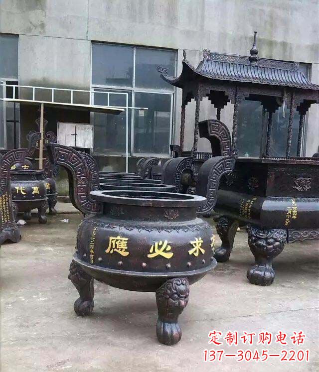 太原铸铜寺庙香炉铜雕