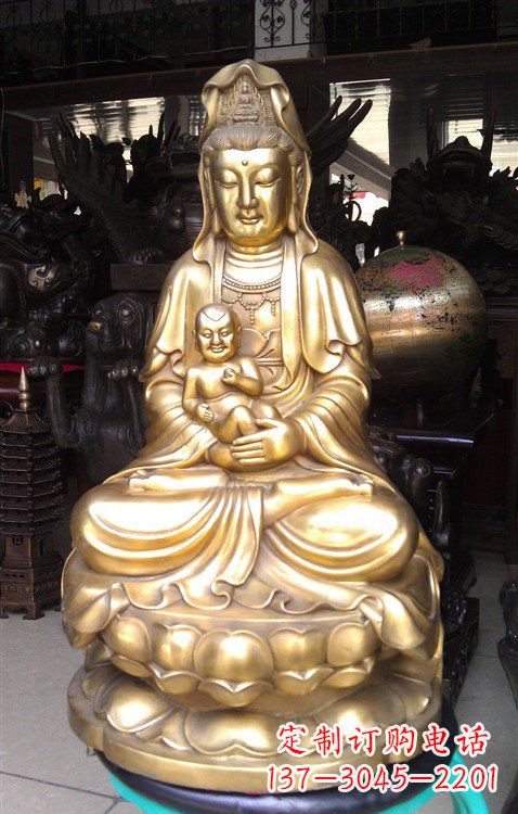 太原铸铜送子观音雕塑