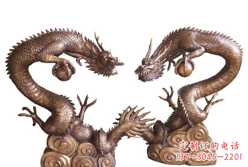 太原紫铜铸双龙戏珠