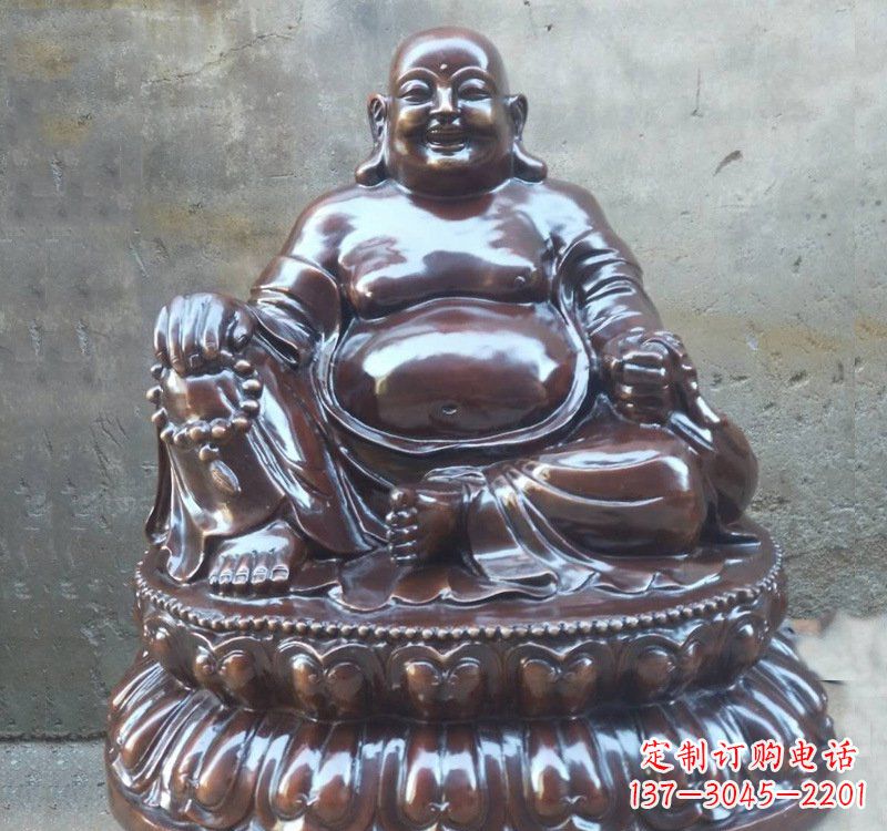 太原宗教庙宇弥勒佛铜雕