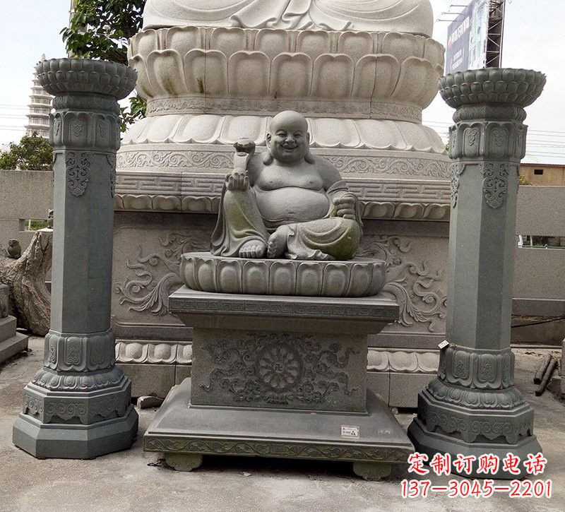太原宗教庙宇如意弥勒佛石雕