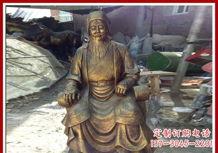 太原坐式成吉思汗铜雕