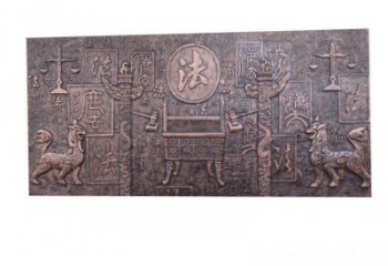 太原紫铜法字獬豸浮雕